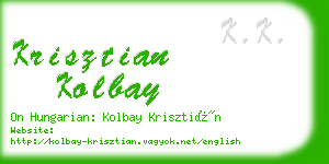 krisztian kolbay business card